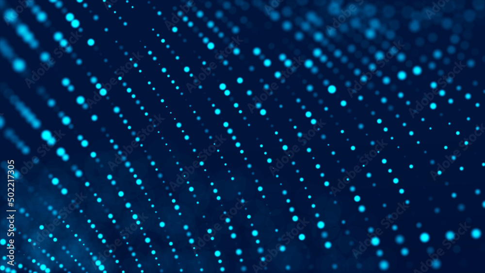 Digital technology. Futuristic background of glowing particles in motion. Large amount of data. 3D rendering. Digital technology. Futuristic background of glowing particles in motion. Large amount of data. 3D rendering.