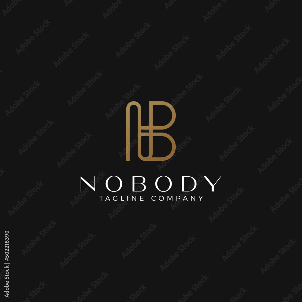Letter NB Elegant Logo Vector. Initial B and letter N Typography Icon. NB Luxury Alphabet. Modern, Elegant, Luxury Style for Company Brand Identity
