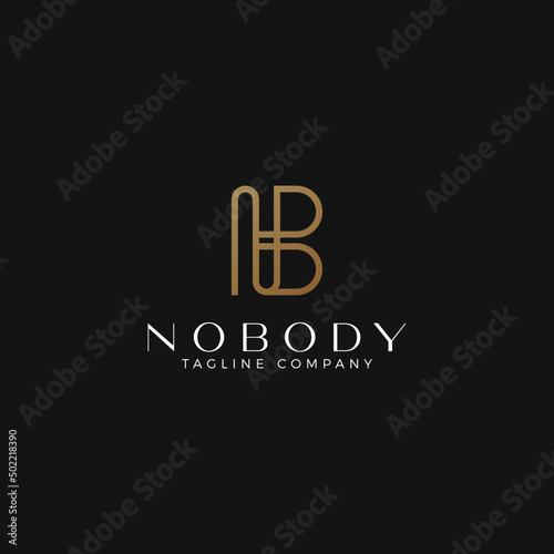 Letter NB Elegant Logo Vector. Initial B and letter N Typography Icon. NB Luxury Alphabet. Modern, Elegant, Luxury Style for Company Brand Identity