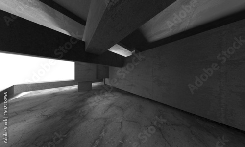 Abstract architecture interior background. Empty concrete room