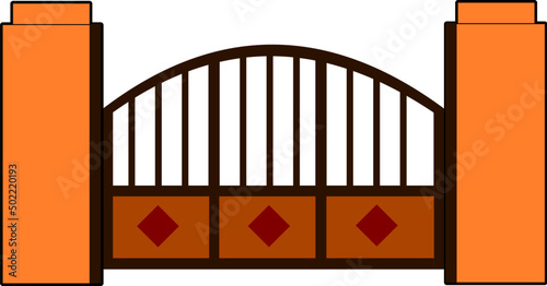 House gate iron gate flat style vector good for element design 