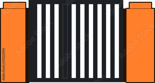 House gate iron gate flat style vector good for element design 