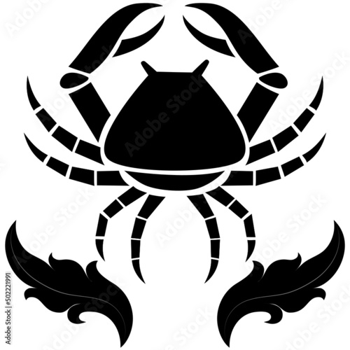 Cancer sign, each horoscope, Cancer horoscope represented by a crab. 12 zodiac signs, each horoscope, 12 zodiac horoscopes represented by animals.