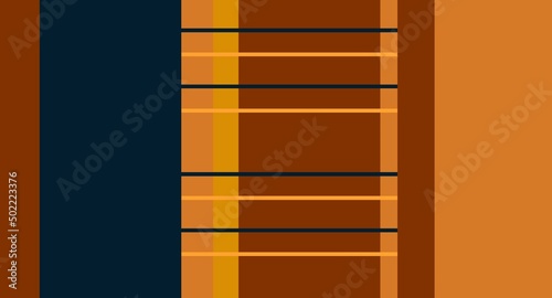 abstract orange, yellow and blue stripe color block background