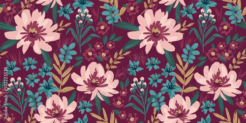 Floral seamless pattern. Vector design for paper, cover, fabric, interior decor and other