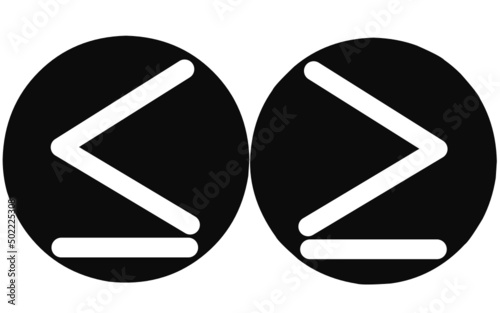 more than and less than icon vector with simple design