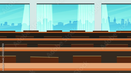 auditorium interior background, vector illustration.