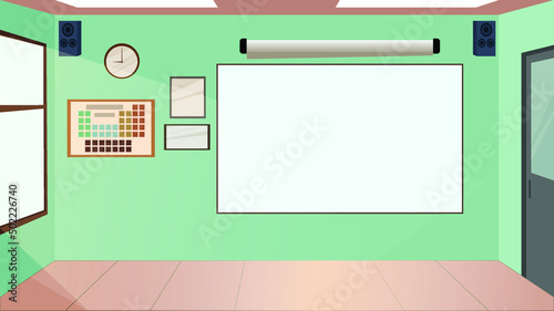 classroom interior background, vector illustration