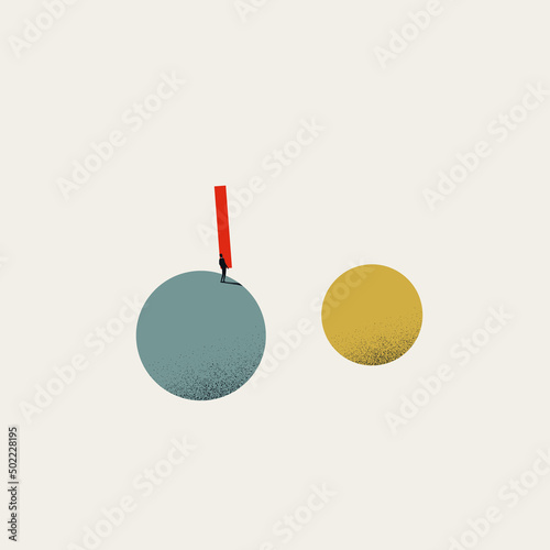 Business challenge and solution vector concept. Symbol of success, creativity, innovation. Minimal illustration.