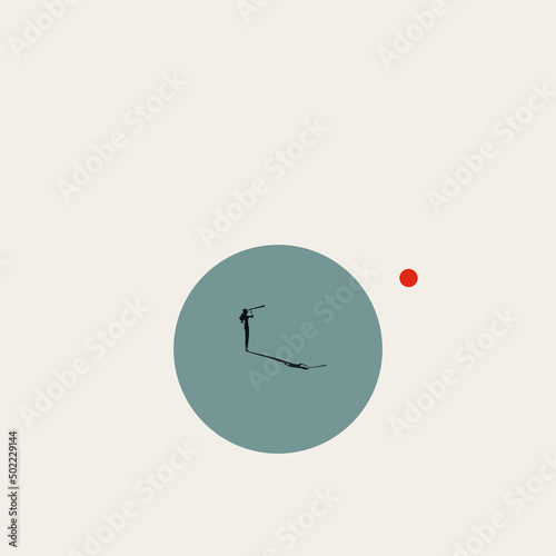 Business talent and vision, attention to detail vector concept. Symbol of analysis, strategy. Minimal illustration