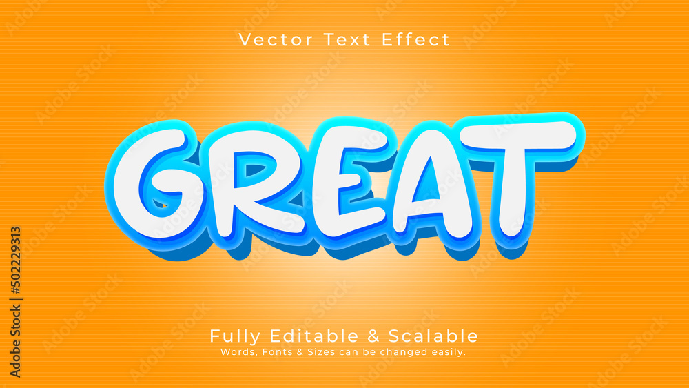 GREAT 3D Vector Text Effect Fully Editable High Quality