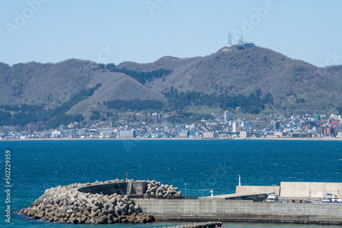 Fototapeta Naklejka Na Ścianę i Meble -  函館 湯の川温泉から見た函館山