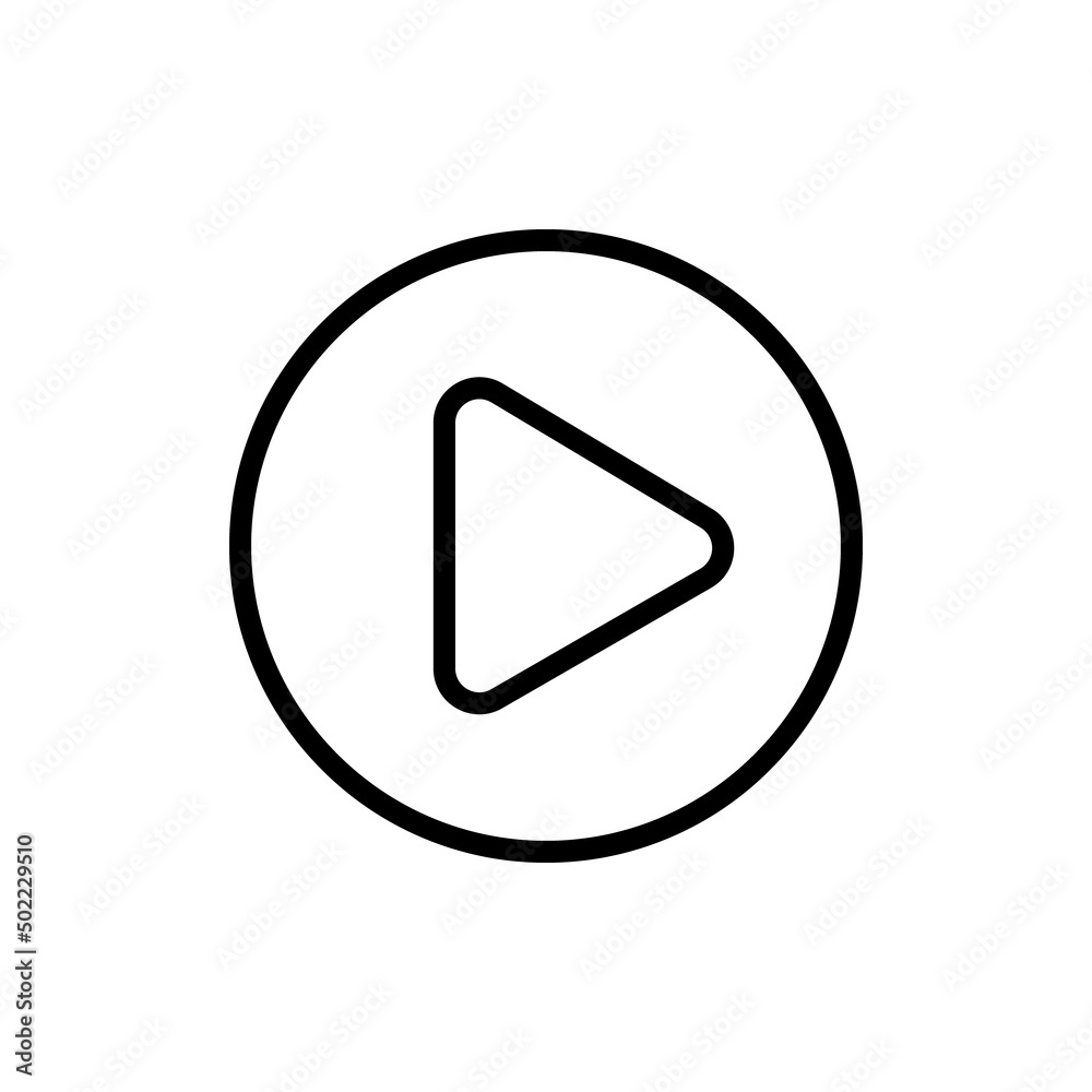 Playback icon on a white isolated background. Black play symbol in a circle. Vector illustration Playback icon on a white isolated background. Black play symbol in a circle. Vector illustration