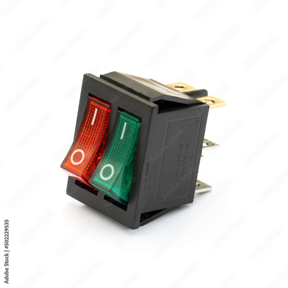 electric power switch isolated on white background electric power switch isolated on white background