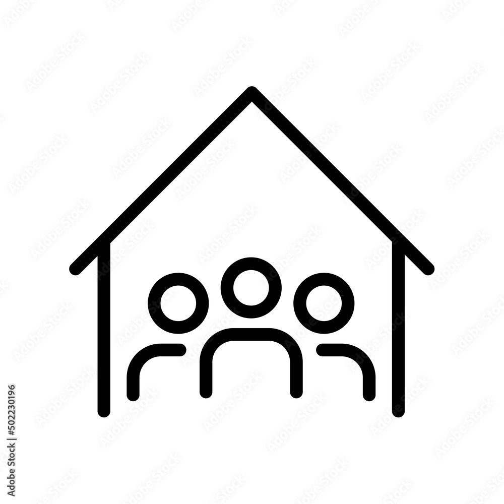 Safety symbol. People inside the building. Icon vector illustration Safety symbol. People inside the building. Icon vector illustration