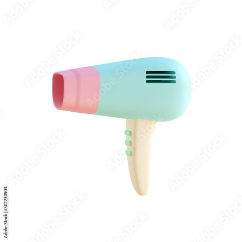 3d render soft pink hair dryers with transparent background photo