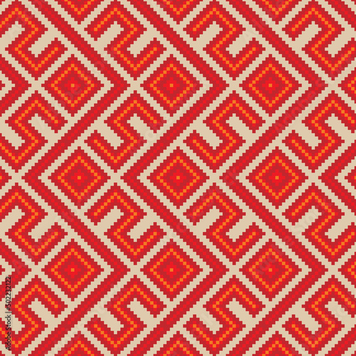 Ukrainian folk seamless pattern design.  Ethnic tradininal embroidery ornament of vyshyvanka.