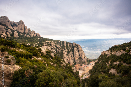 Historic Montserrat Monastery in the mountains of Catalonia  Spain © littleny