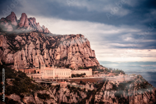 Historic Montserrat Monastery in the mountains of Catalonia Spain
