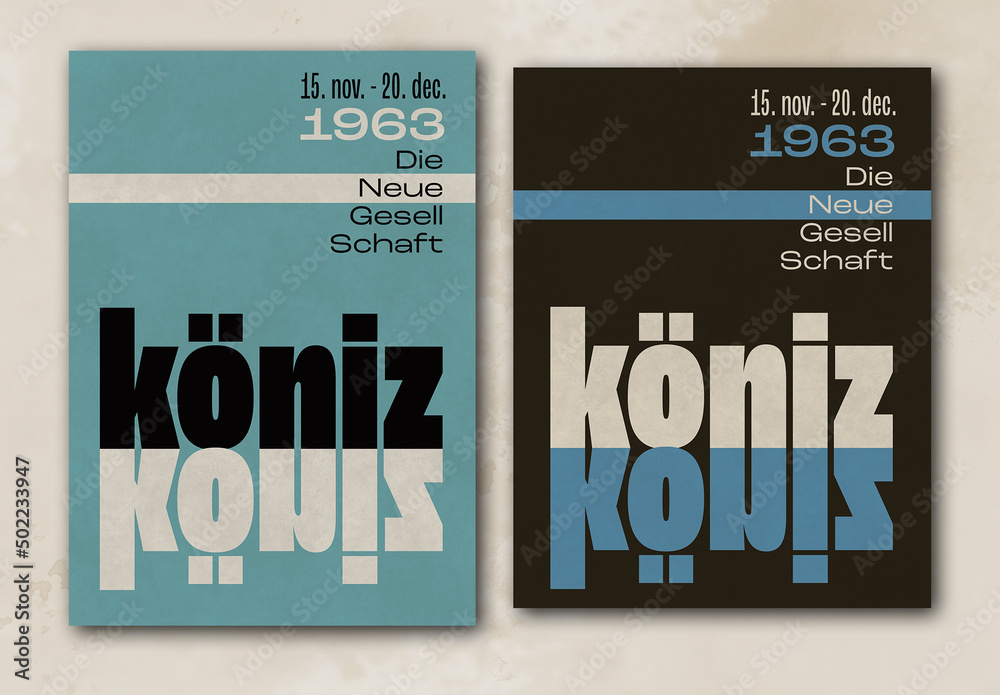 Vintage International Style Typographic Poster Layout Stock Template ...