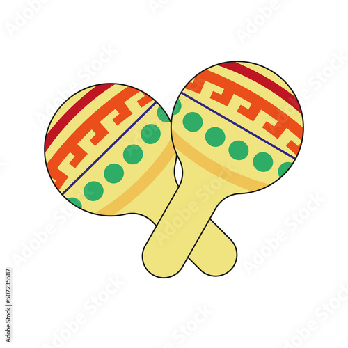 Maracas musical instrument, one of the symbols of Latin American music