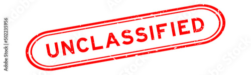 Grunge red unclassified word rubber seal stamp on white background