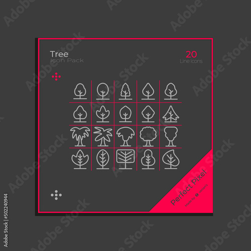 Set of tree icons, Set of tree collection for website design, Design elements for you projects. Vector illustration, bundle tree icon