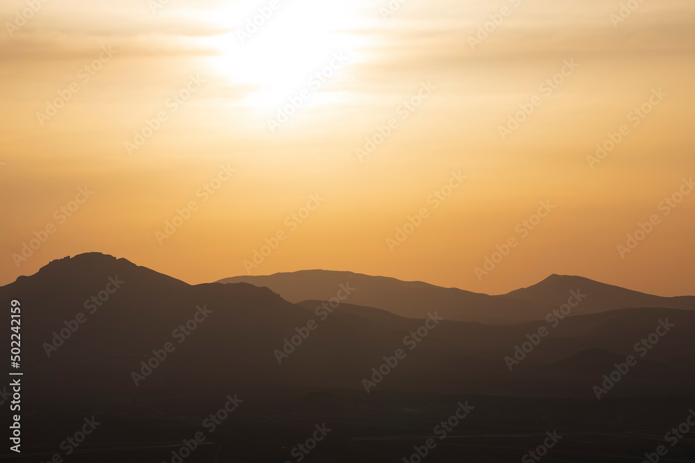Sunset in the mountains. Nice soft light Sunset in the mountains. Nice soft light