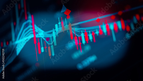 Business graph background: Analysis business accounting on info sheets. Businessman hand working on analyzing investment charts for Gold market, Forex market and Crude oil trading market.	

