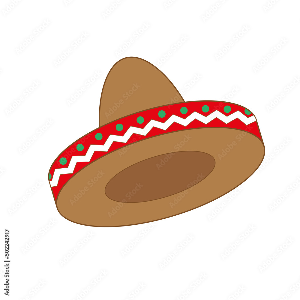Obraz premium Traditional Mexican hat with wide brim, sombrero