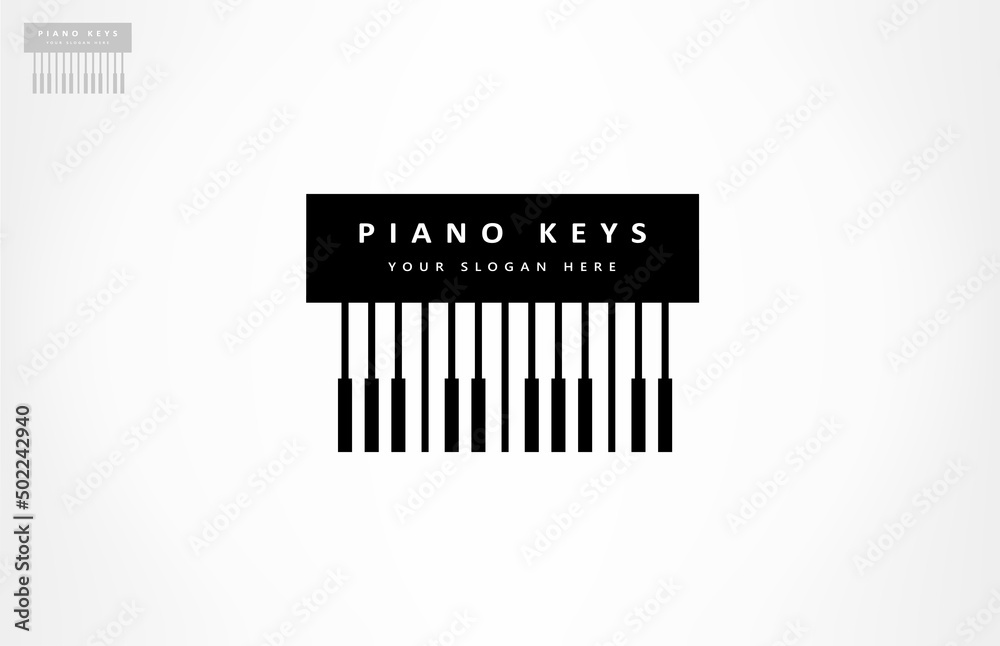 Obraz premium Piano keys logo vector. Musical instrument design.