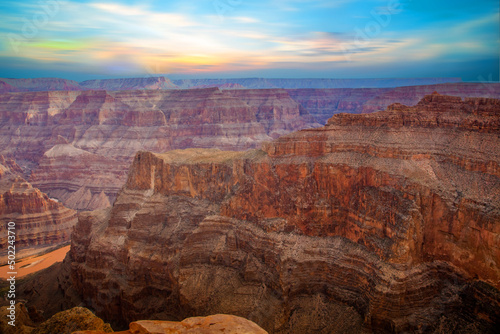 Sunset view of the Grand Canyon in Arizona, United States