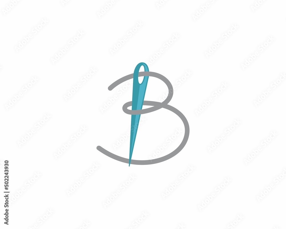 Letter B With Needle Logo Design Template 003 Letter B With Needle Logo Design Template 003