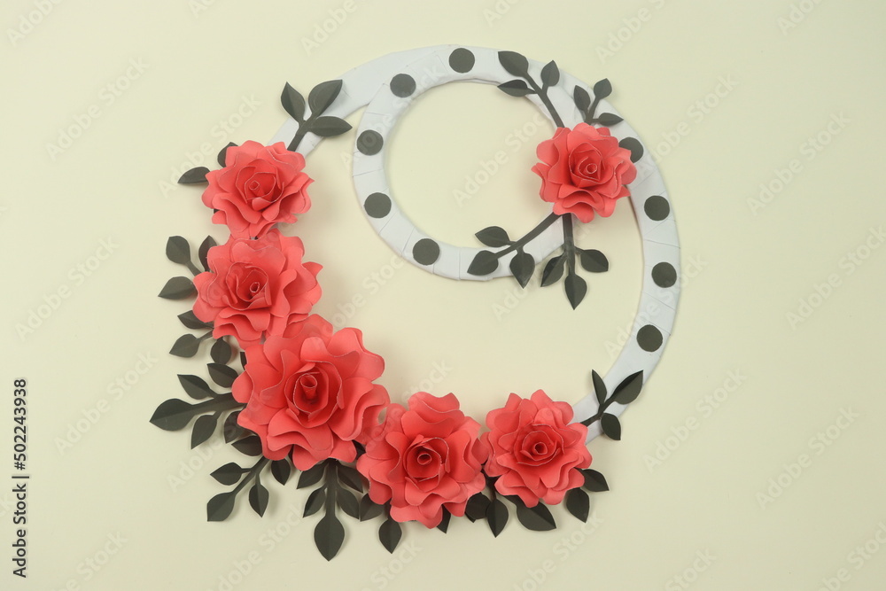 Paper Rose Wall Hanging - Room Decoration Craft