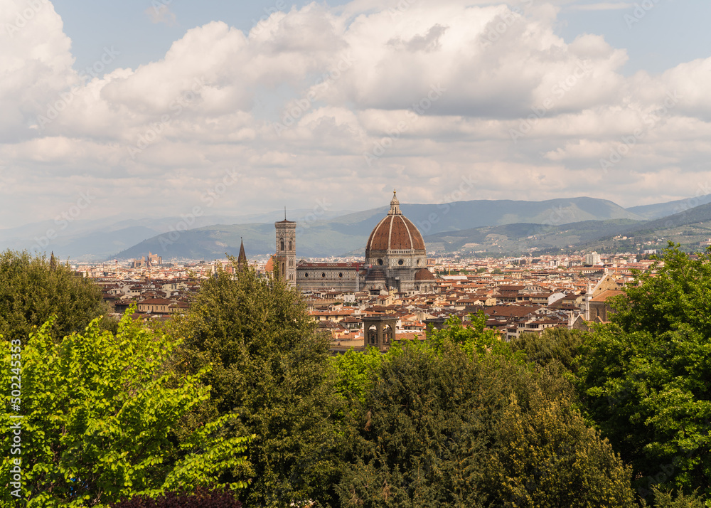 Obraz premium panoramic view of Florence Italy with cathedral and sky with clouds 