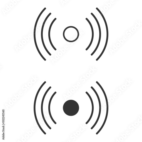 Sensor icon. Range motion symbol. Sign technology vector.