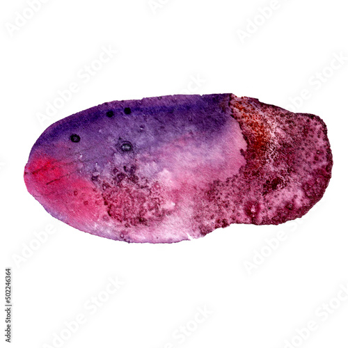 Decorative colorful abstract watercolor spot. Amethyst texture imitation