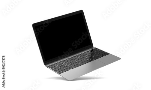 Canvas-taulu Laptop with a blank screen on a white background