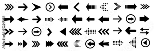 Set of black vector arrows. Arrows vector collection