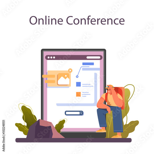 Speleologist online service or platform. Scientst exploring deep