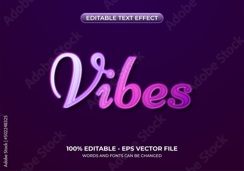 Vibes text effect. The beautiful gradient font effect