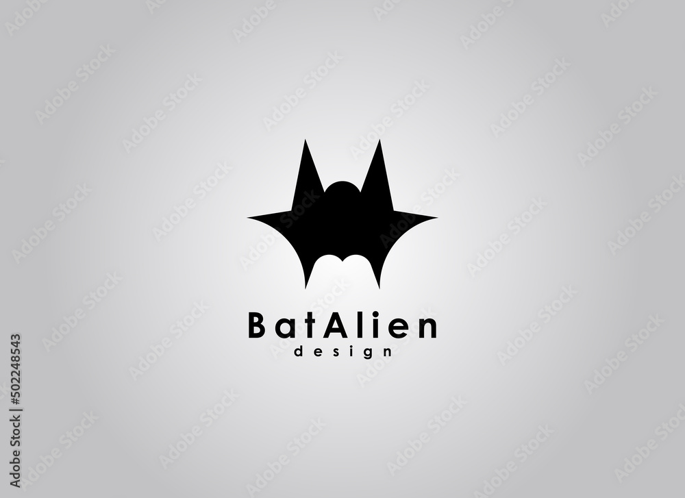 Abstract Bat Logo isolated on Gray Background. Flat Design Vector Template Element Abstract Bat Logo isolated on Gray Background. Flat Design Vector Template Element