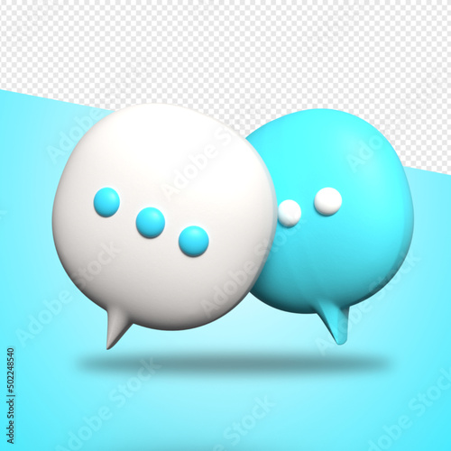 3D rendering bubble speech png, transparent