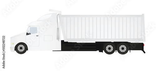 White dumping truck. vector illustration