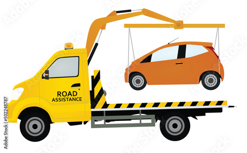 Road assistance truck. vector illustration