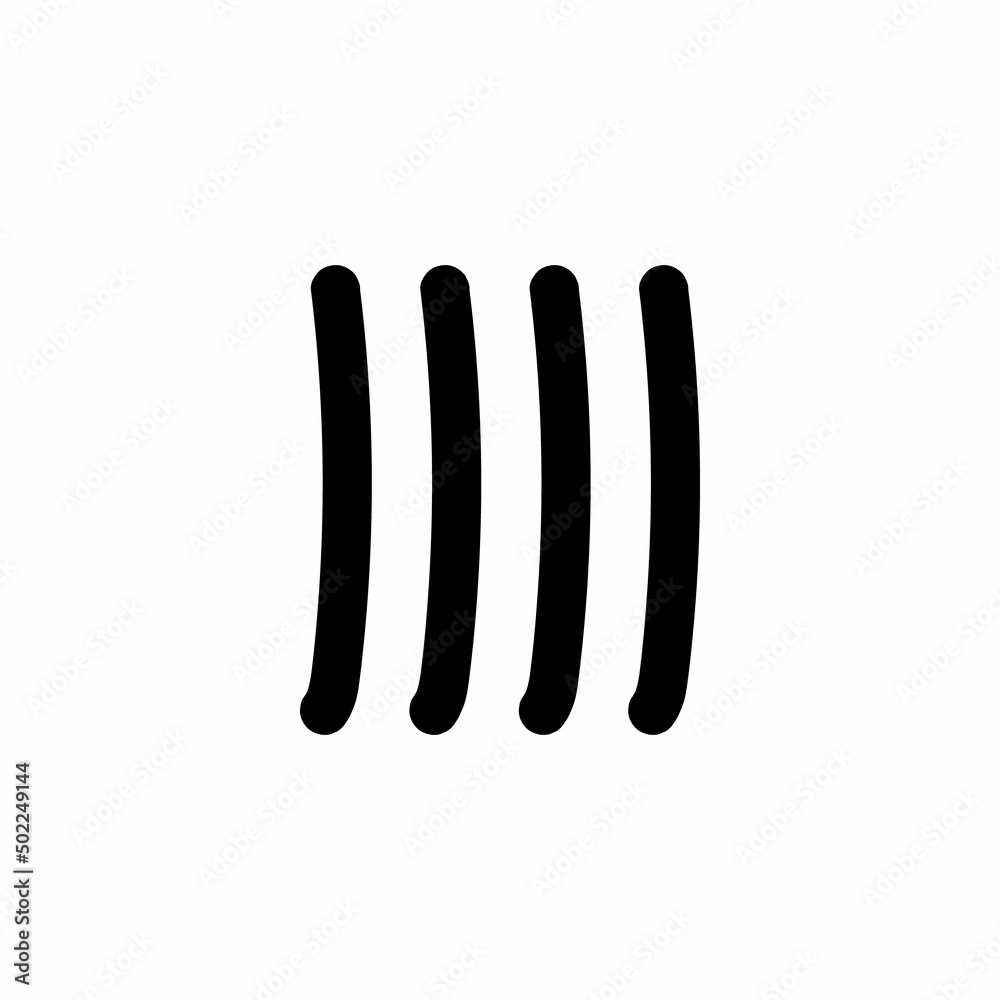 black four tally marks count vector isolated on white background
