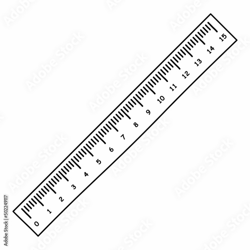 hand drawn of straight ruler vector icon isolated on white background