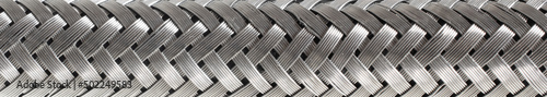 steel braided tube with a visible texture