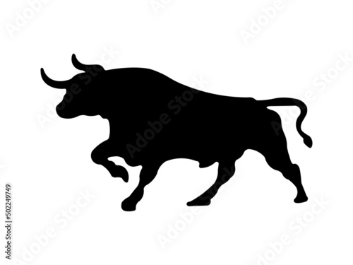 Bull Tour silhouette vector. Bull silhouette icon isolated on white background