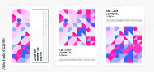 Geometric minimalistic artwork cover with shapes and figures. Abstract pattern design style for cover, web banner, landing page, business presentation, branding, packaging, wallpaper